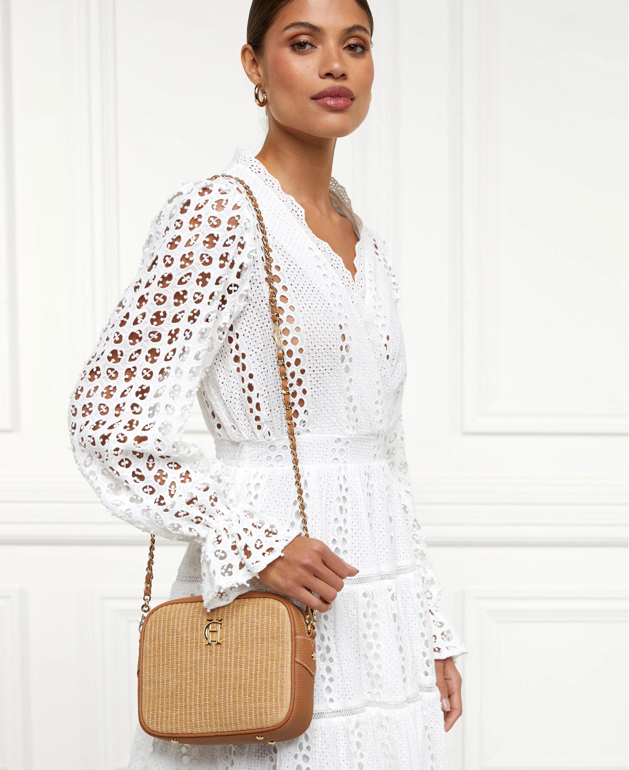 Soho Camera Bag - Tan Raffia - Image 5