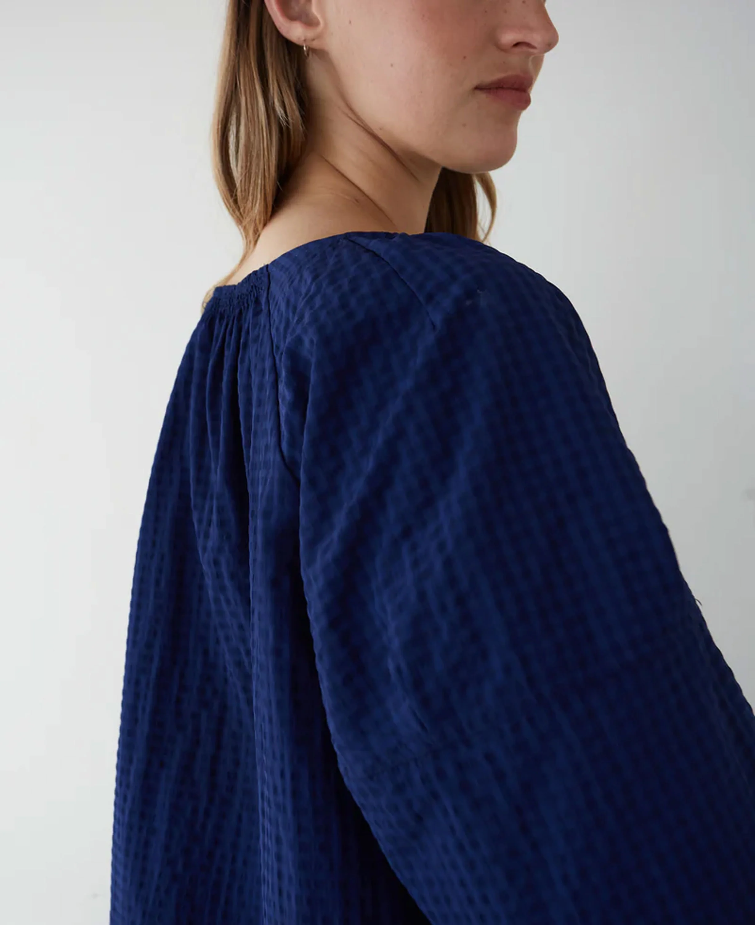 Vichy Soplo Blouse - Navy - Image 4