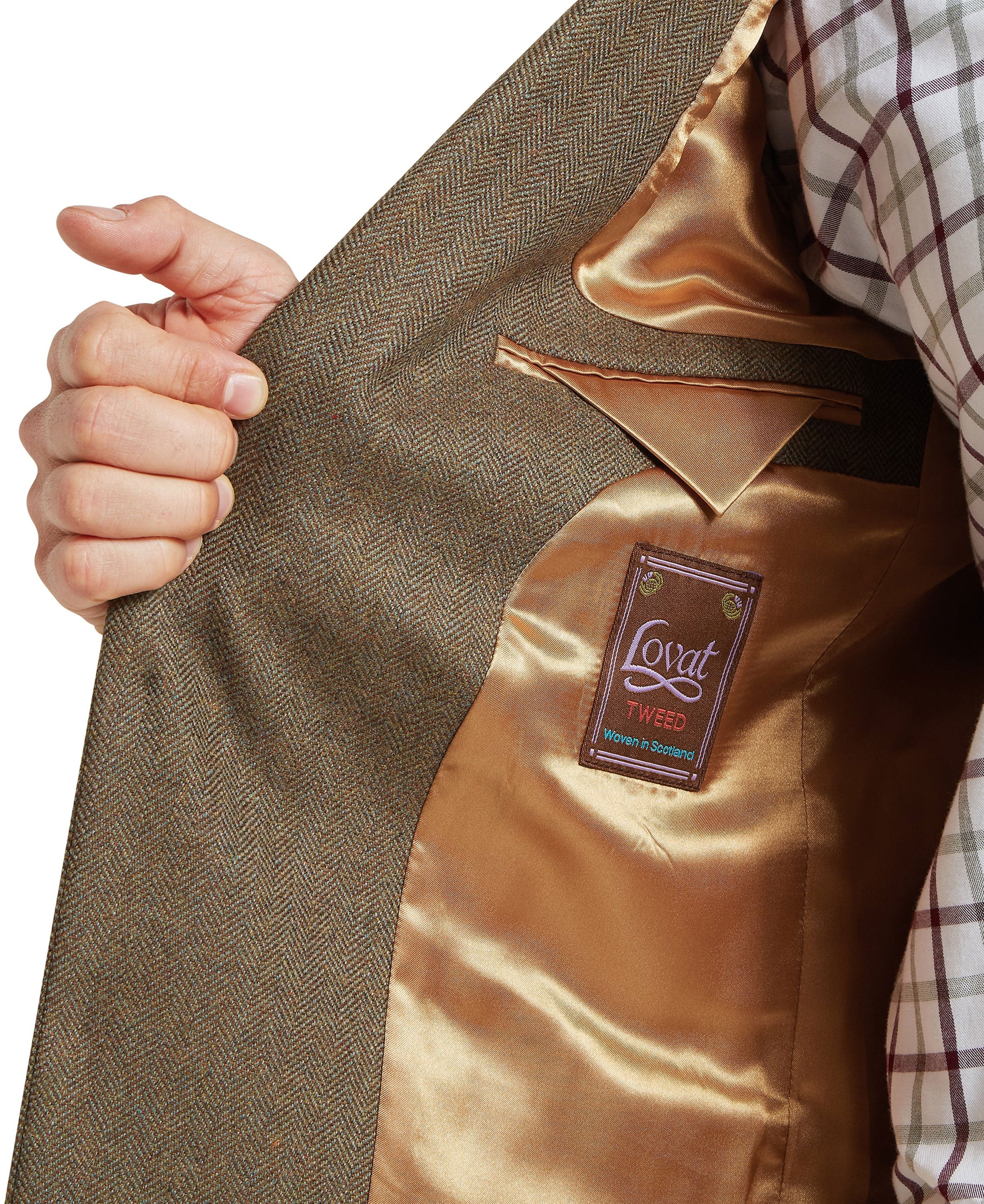 St Andrews Tweed Sports Jacket - Loden Green Herringbone Tweed - Image 7
