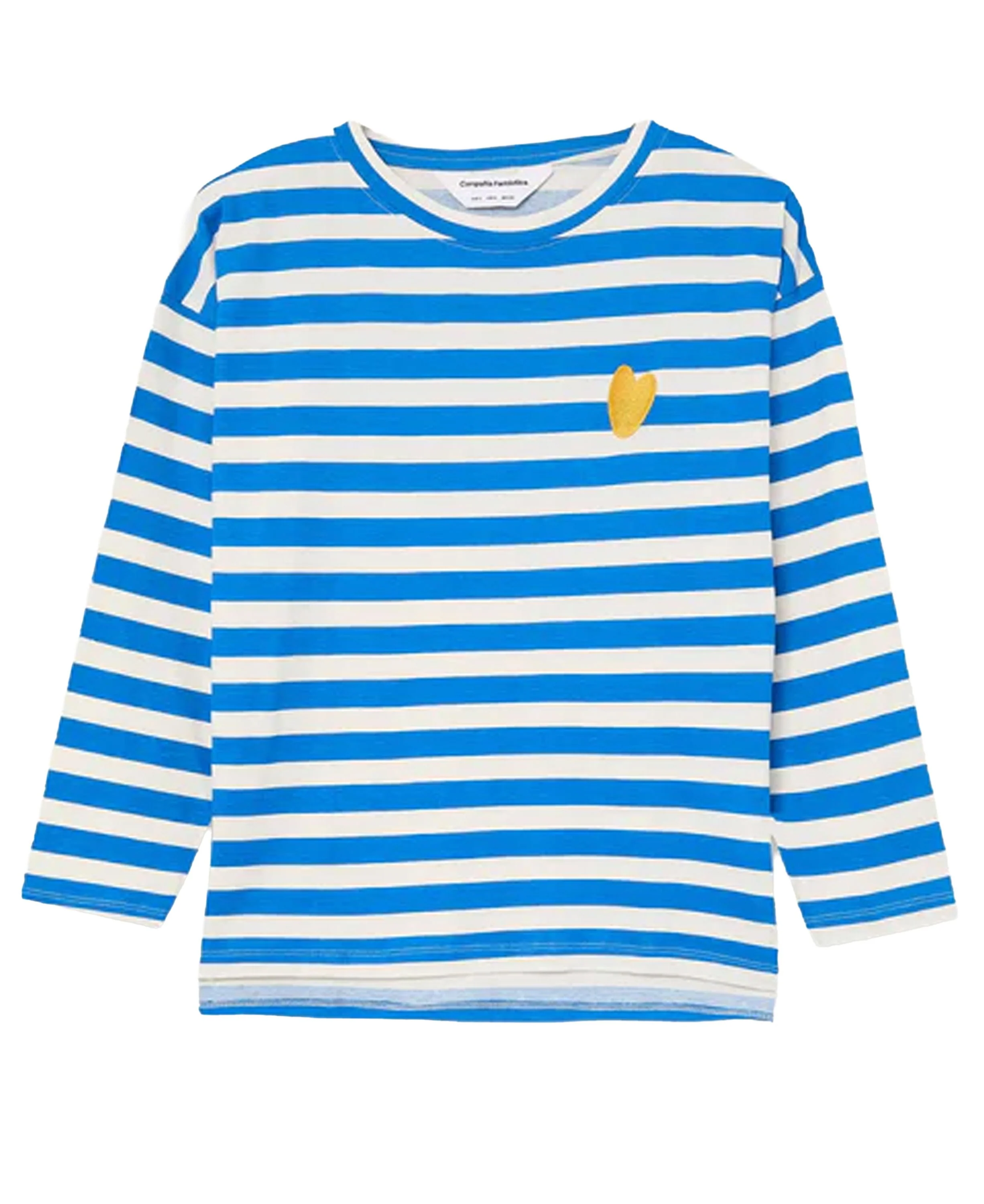 Stripes Cotton T-Shirt - White & Blue