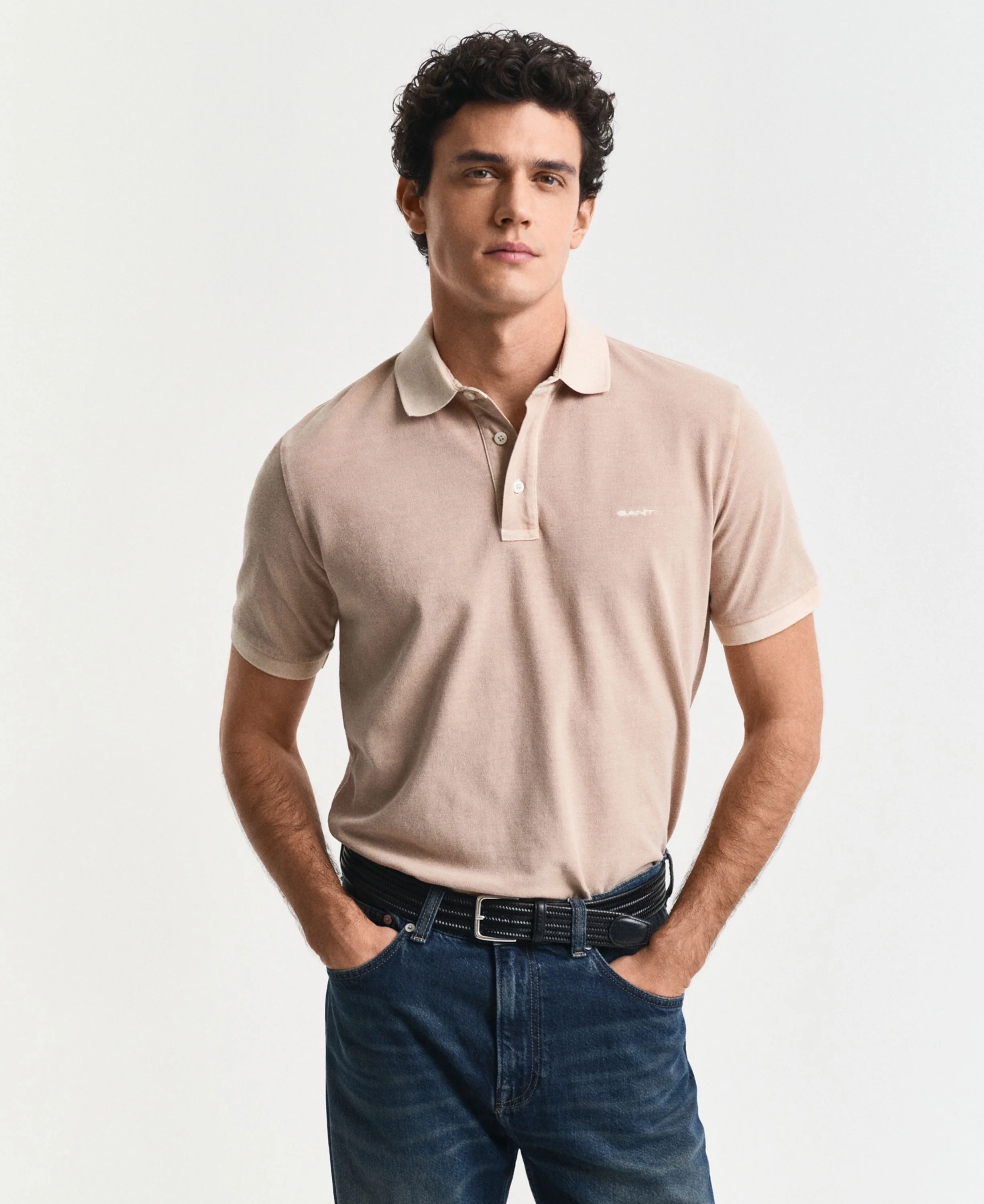Sunfaded Piqué Polo Shirt - Dry Sand - Image 2