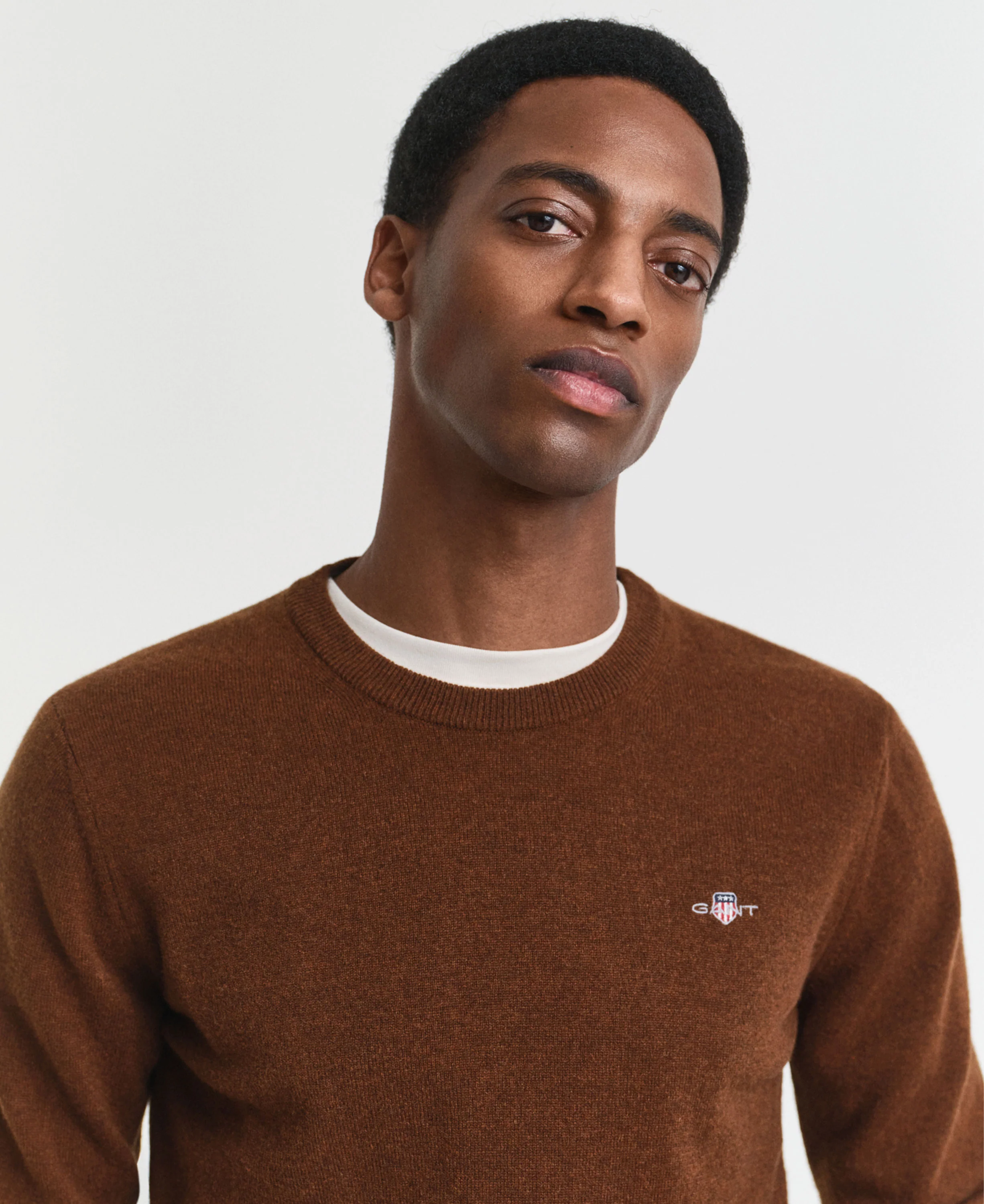Superfine Lambswool Crew-Neck - Mahogany Brown - Image 4