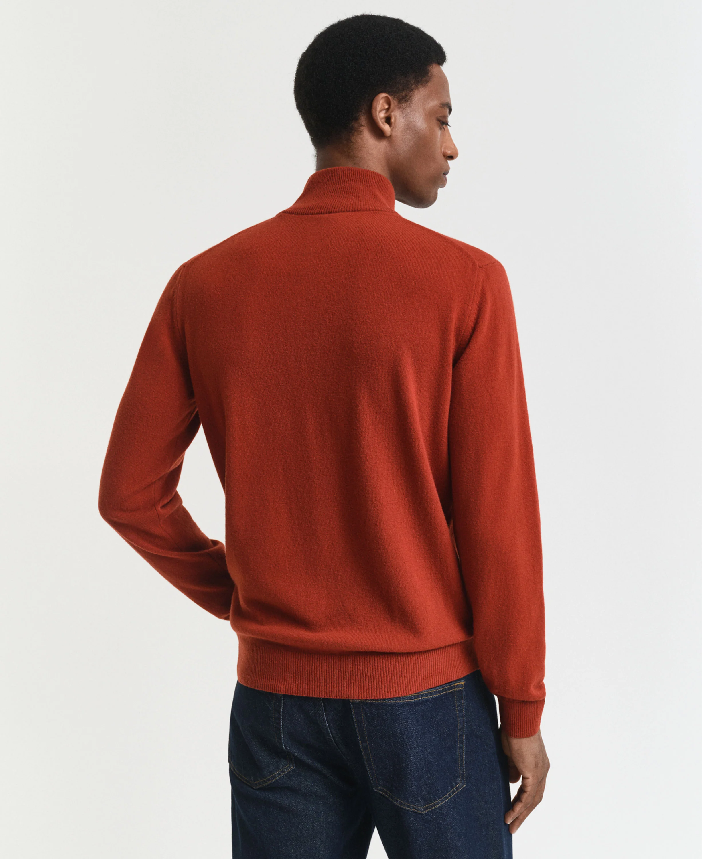 Superfine Lambswool Half Zip - Modern Rust - Image 3