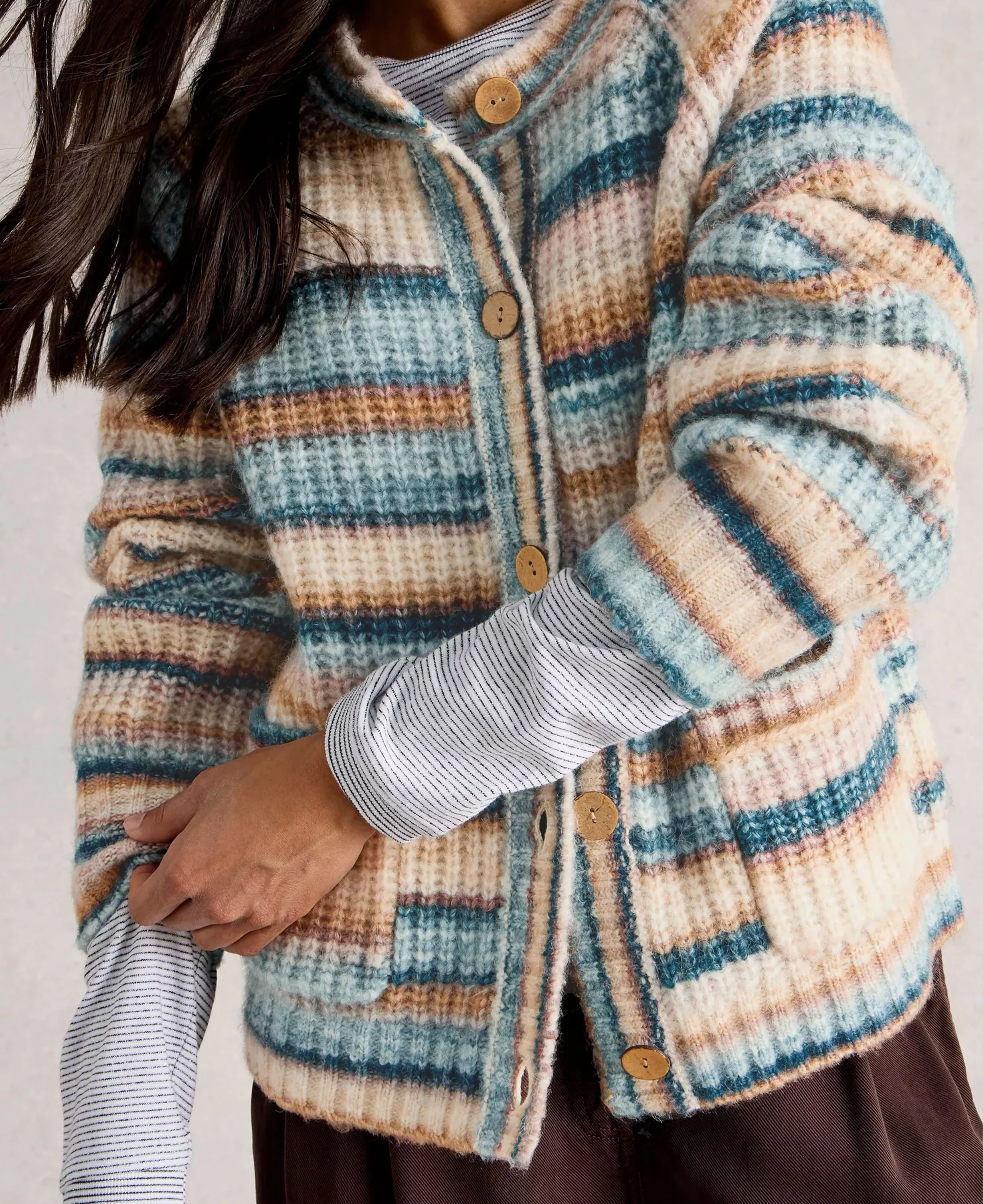 Suzanna Crew Cardi - Blue Multi - Image 4
