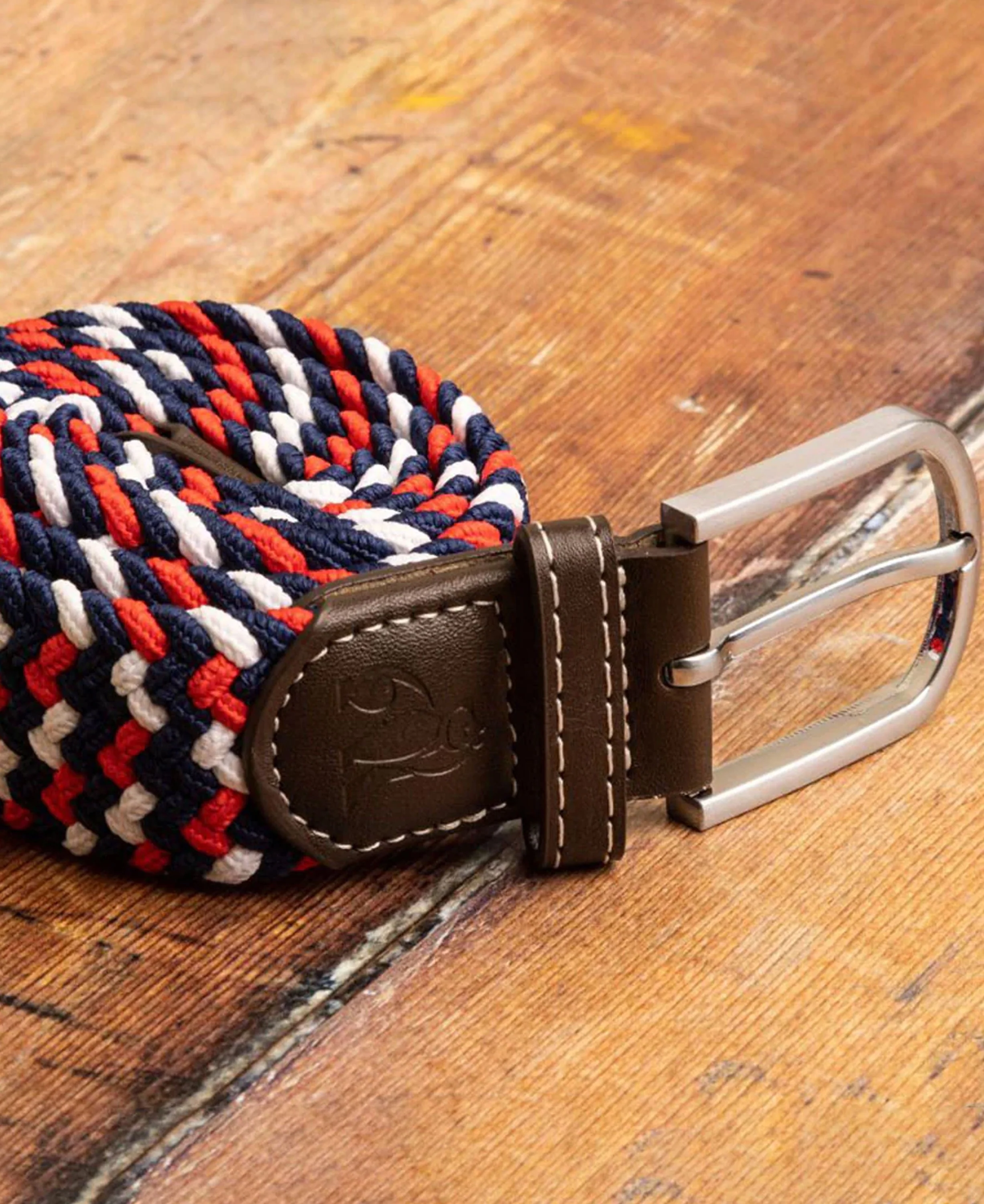 Woven Belt - Blue/Red/White Zigzag - Image 2
