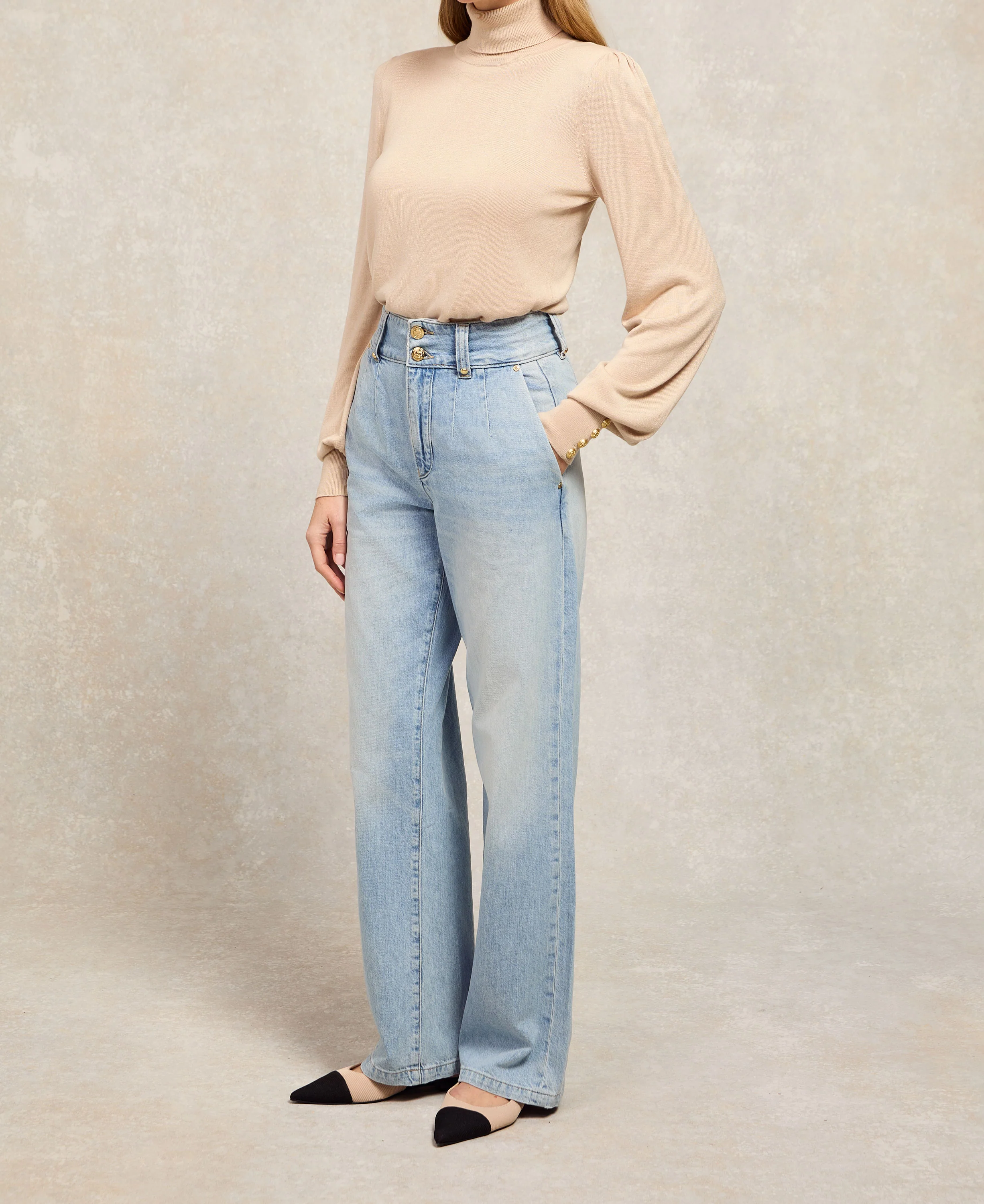 Tailored Wide Leg Jean - Vintage Indigo - Image 8