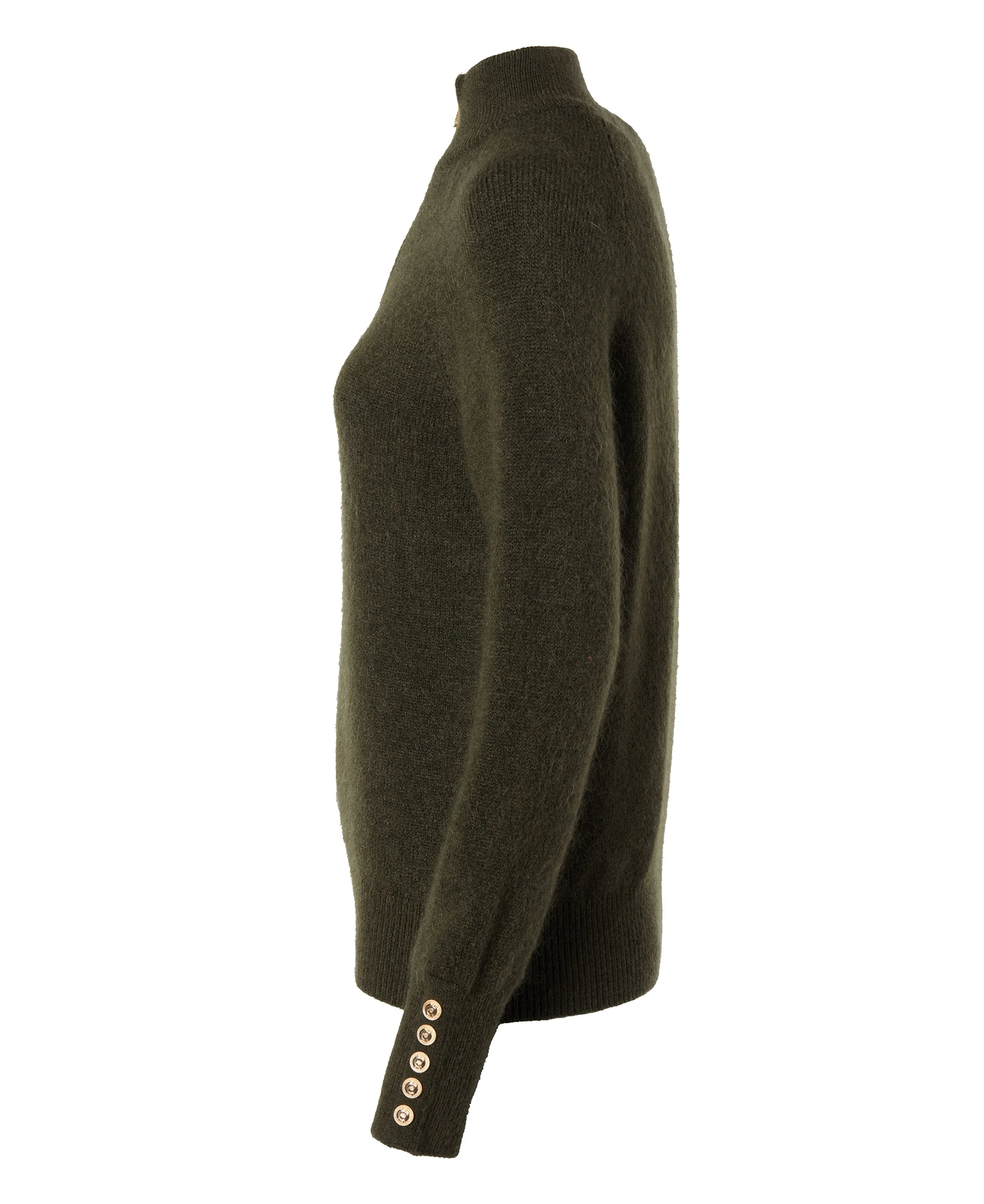 Tori Half Zip Knit - Forest Green - Image 7