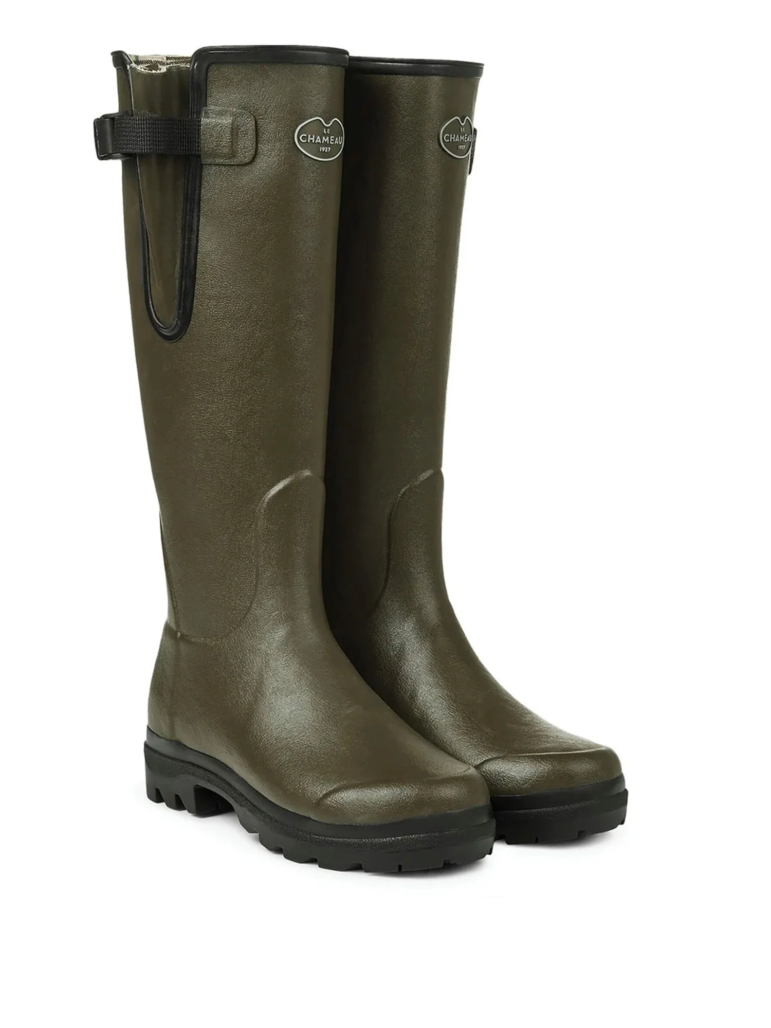 Vierzon Jersey Lined Wellington Boot - Vert Chameau - Image 2