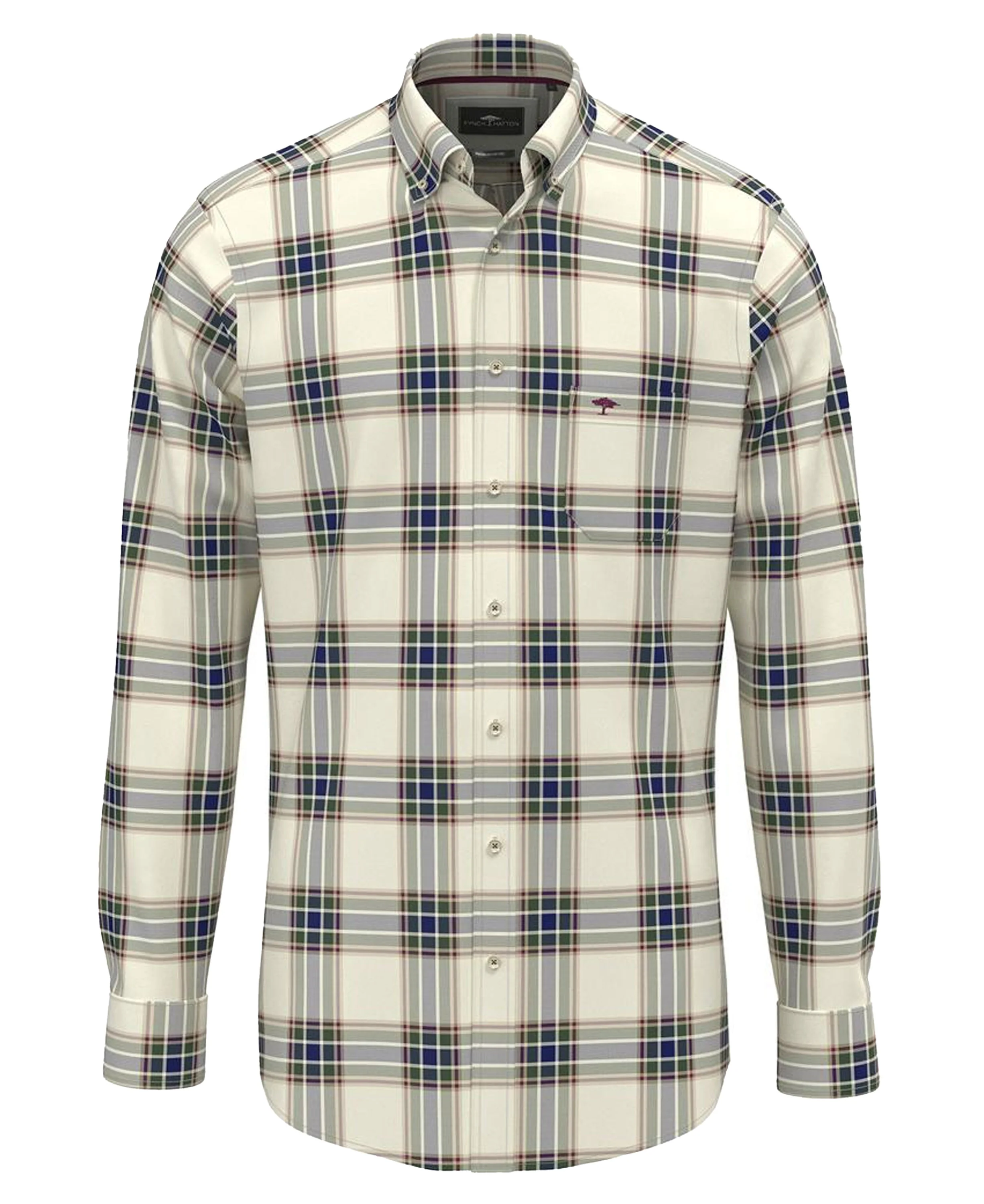 Washed Oxford Check Shirt - Dark Leaf