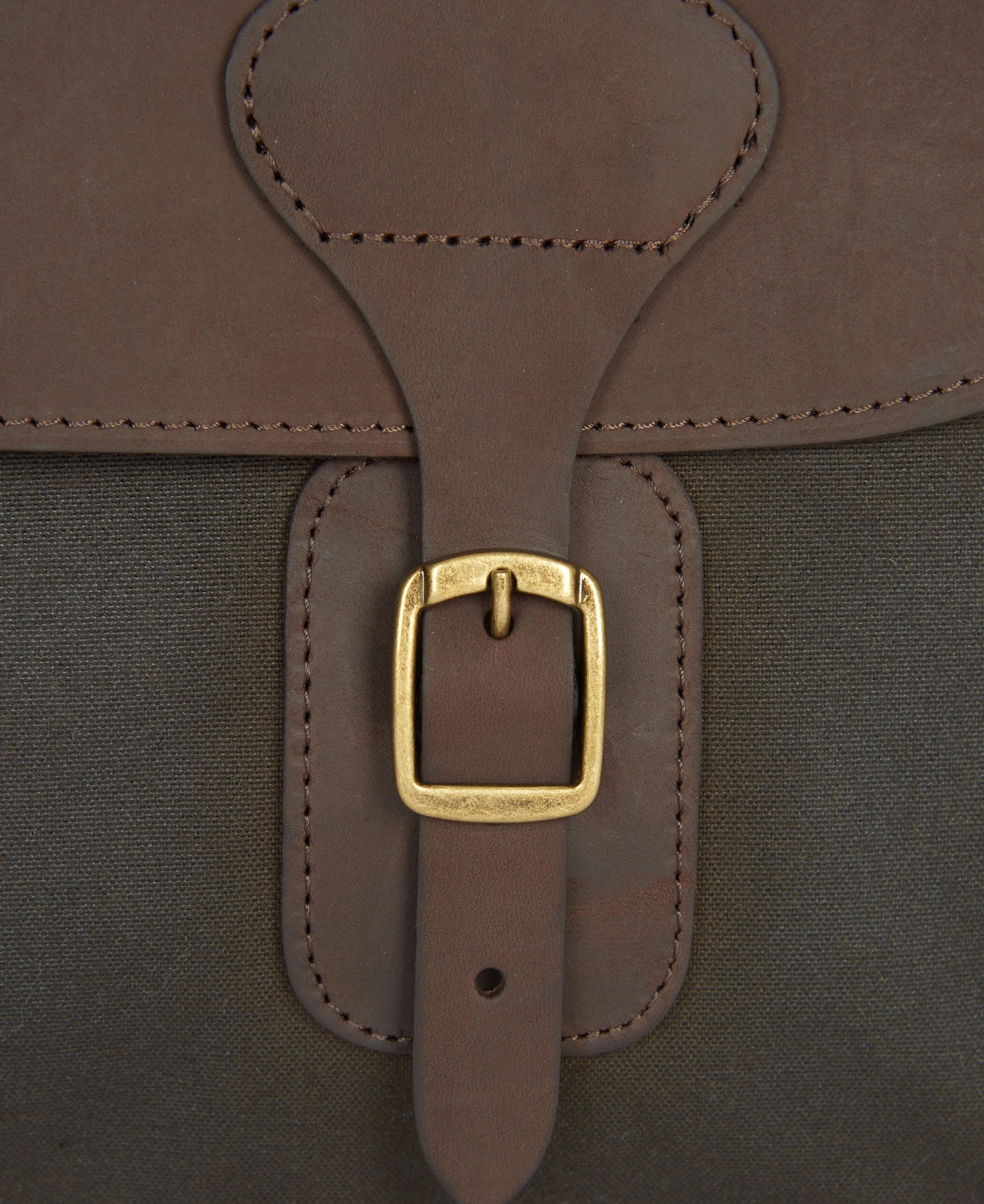 Wax Leather Briefcase - Olive - Image 6
