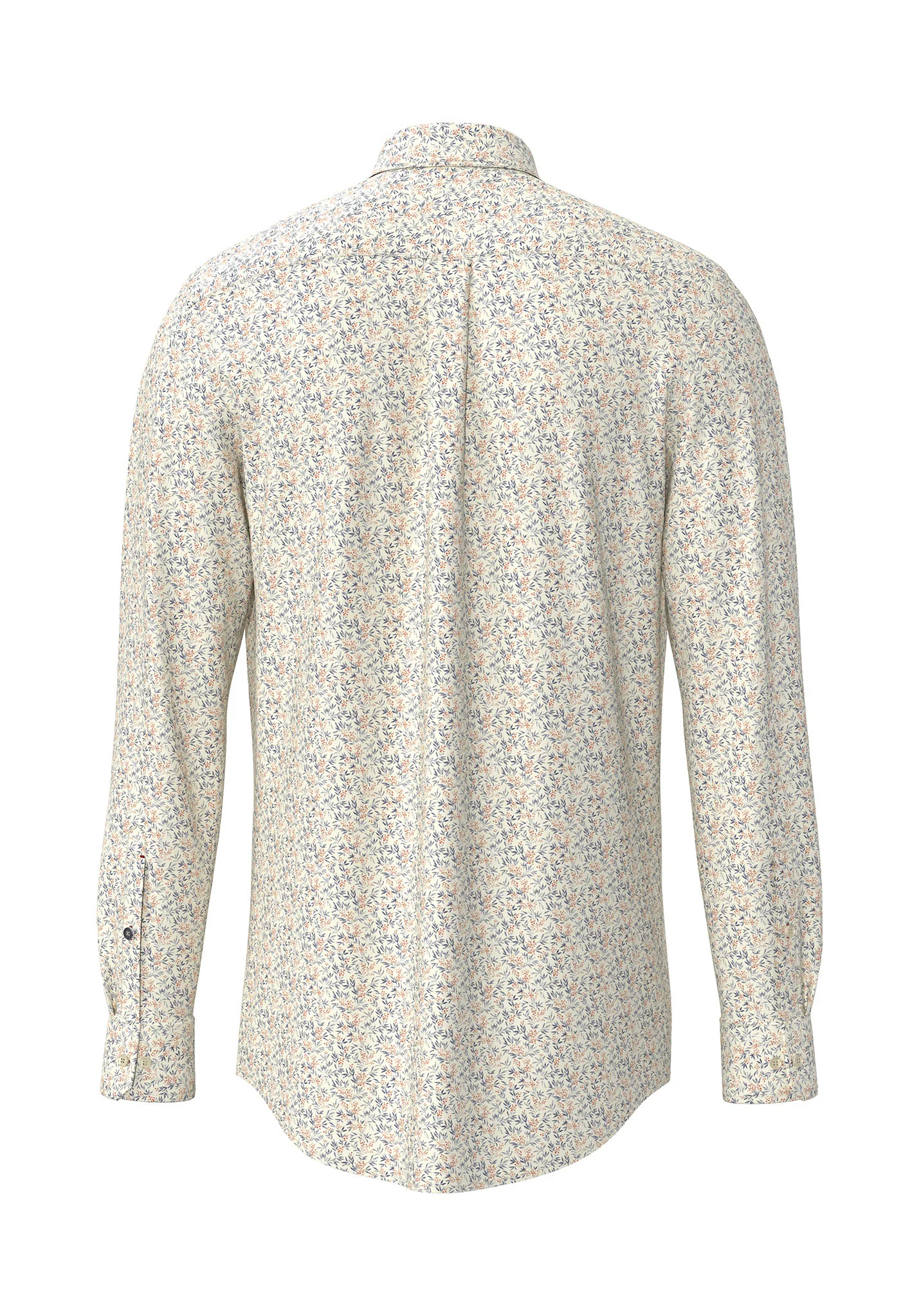 Winter Flower Print Button Down Shirt- Winter White - Image 2