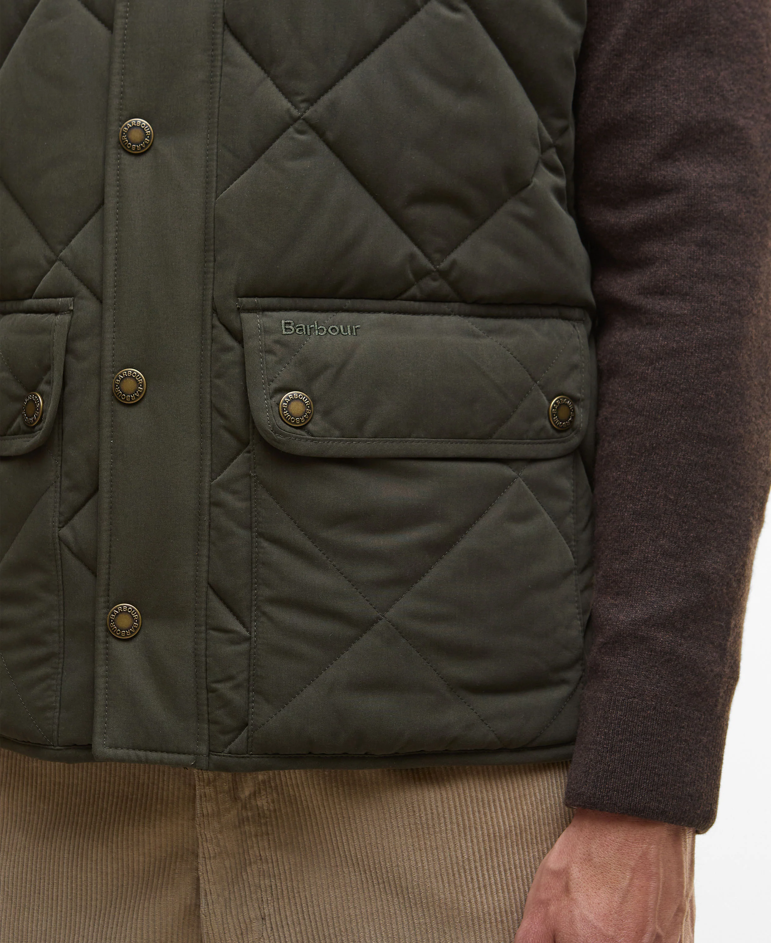 Winter Lowerdale Quilted Gilet - Dark Olive - Image 7