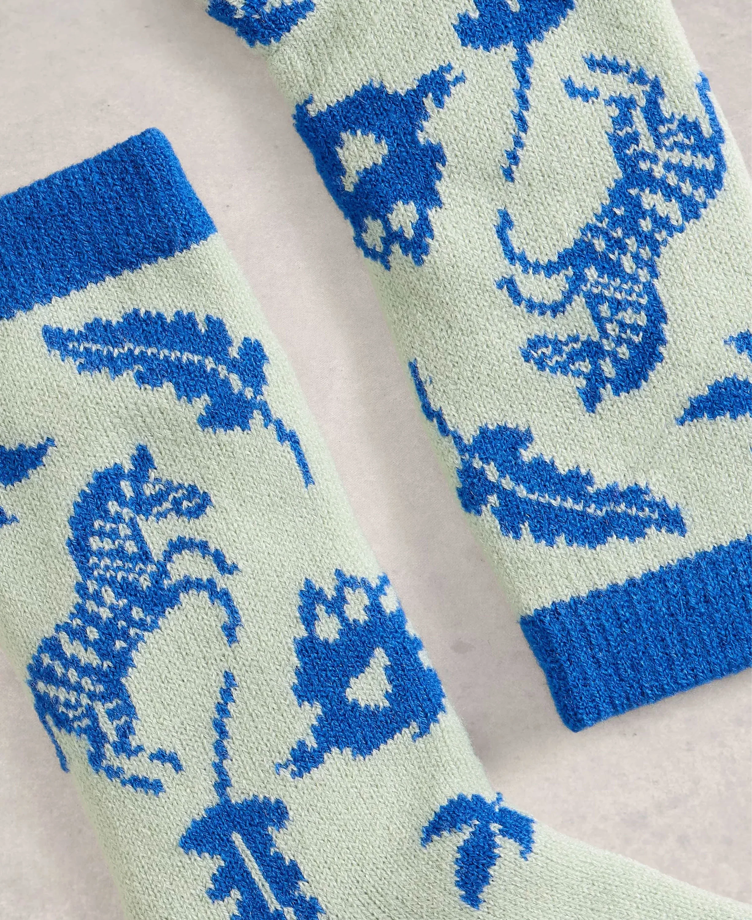 Zebra Cabin Sock - Light Green - Image 2